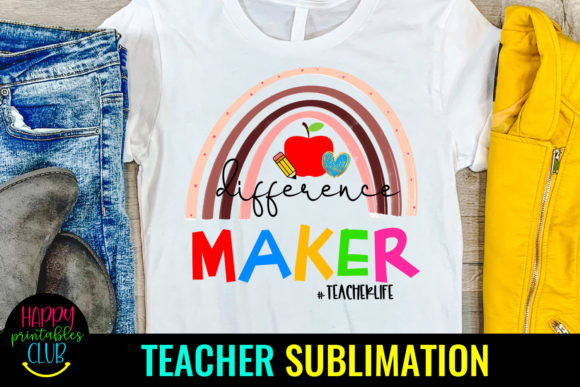 Difference Maker Teacher Sublimation PNG
