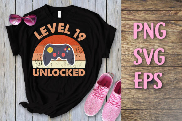 Level 19 Unlocked Vintage Birthday Svg